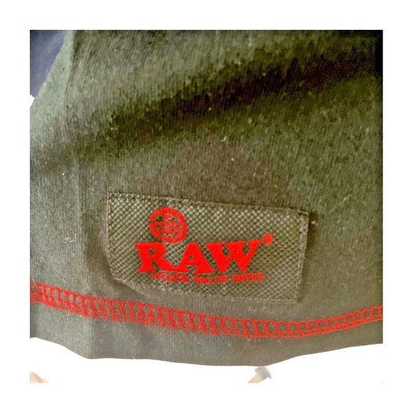 Raw Rolling Papers T-Shirt w/ Zippered Stash Pocket Red Stitching Size L - Picture 4 of 5